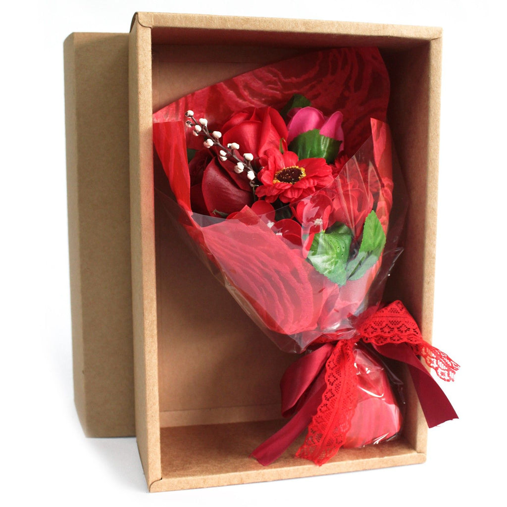 Boxed Soap Flower Bouquet - Red – view 3
