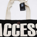 Nomad Sari Classic Tote Bag - Access All Areas - Black Cotton – view 2