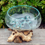Molten Glass Open Large Bowl on Wood – view 3