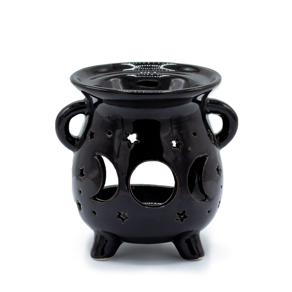 Moon Phase Ceramic Oil Burner - Black