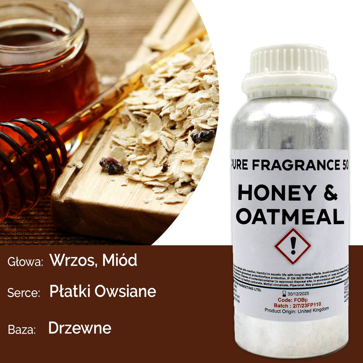 Honey & Oatmeal Pure Fragrance Oil - 500ml – view 2