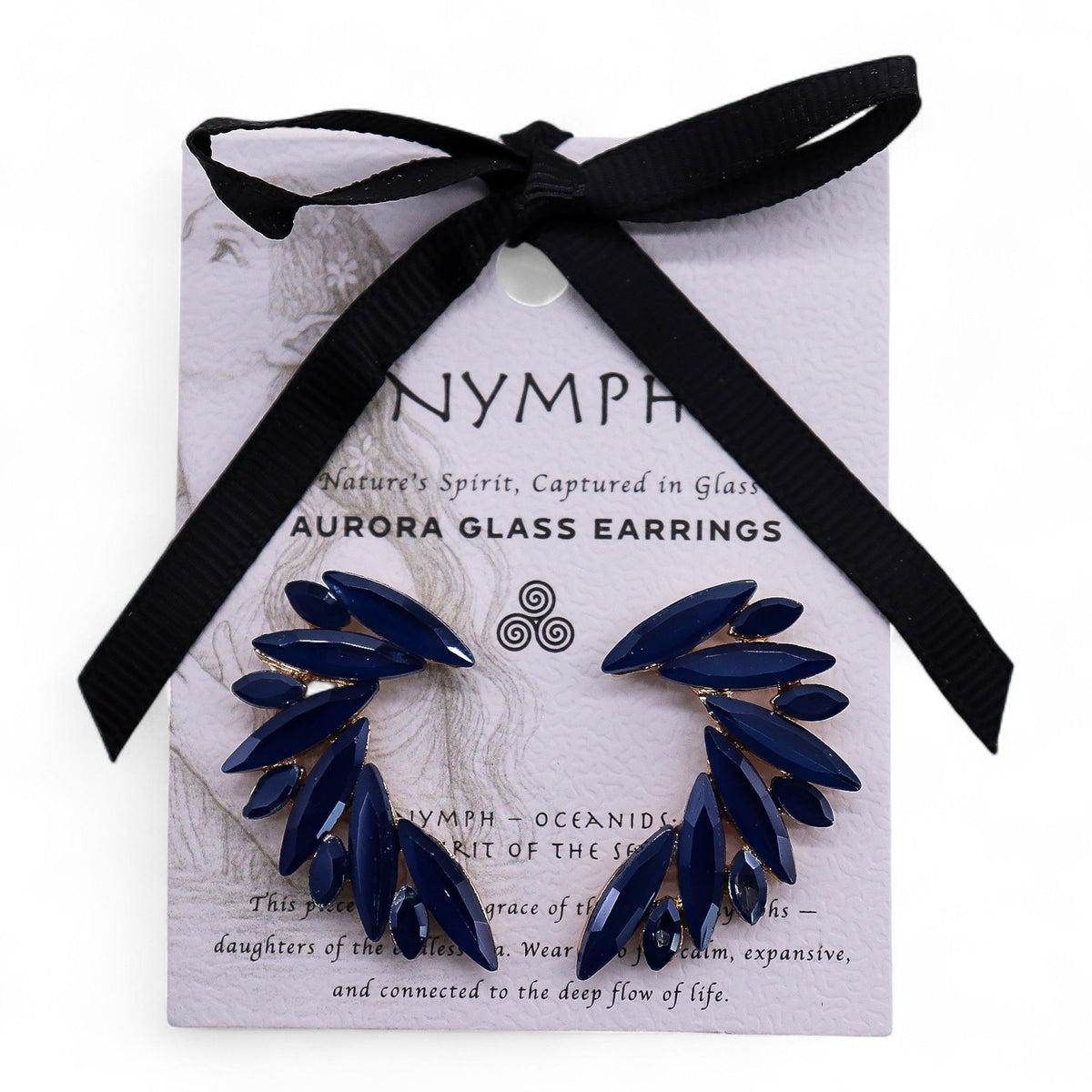 Nymph royalblå englvinger vintage glastørring