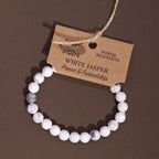 Power Bracelet - White Jasper Beads 8mm – view 2