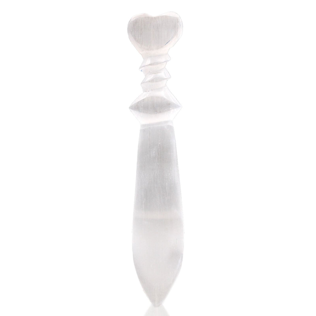 Selenite Ritual Knife, Spiral Handle, 25cm – view 3