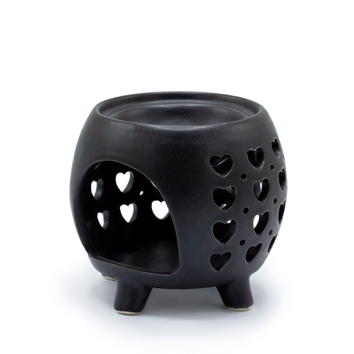 Squat Multi Hearts Oil Burner - Matt Black