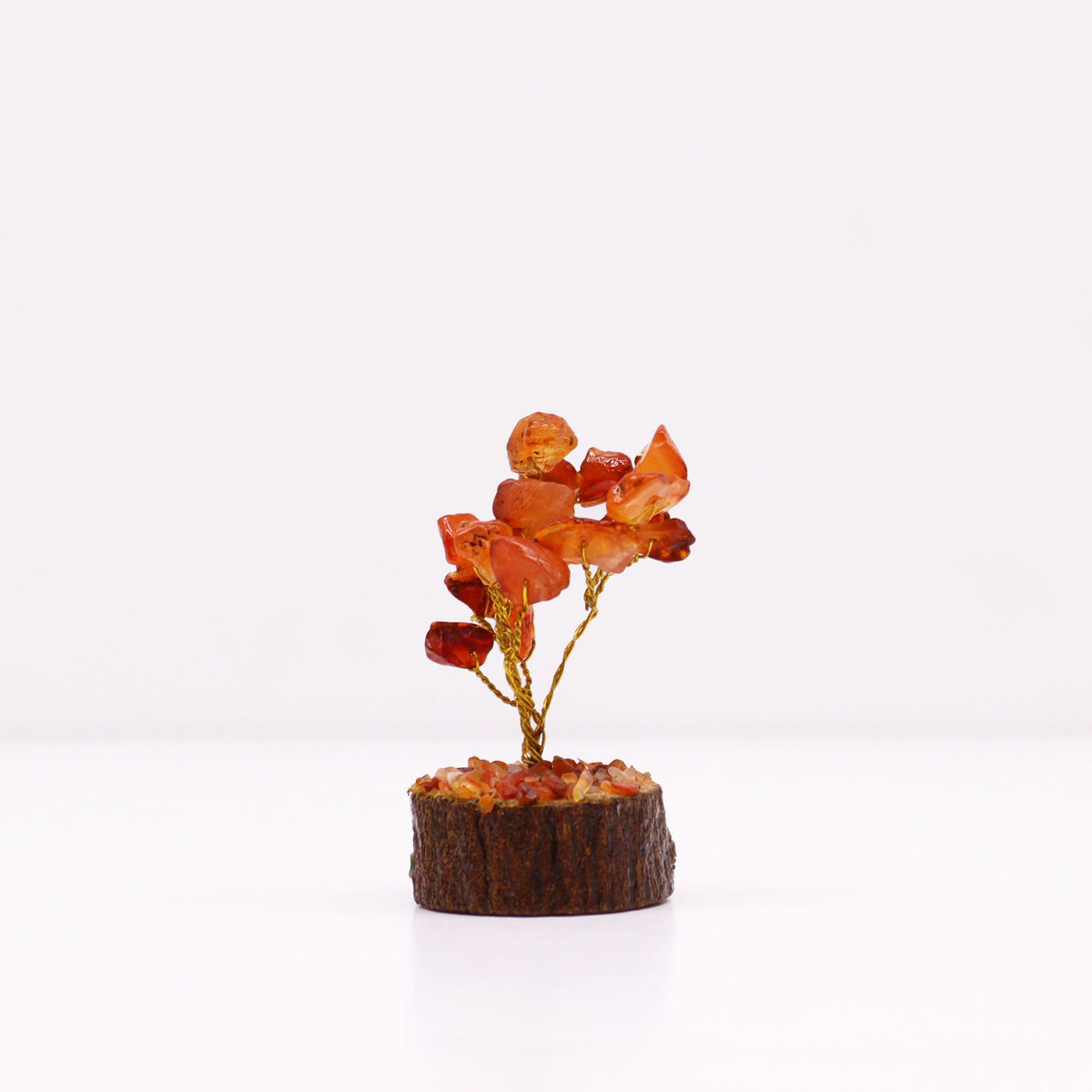 Carnelian Mini Gemstone Tree on Wood Base, 15 Stones – view 3