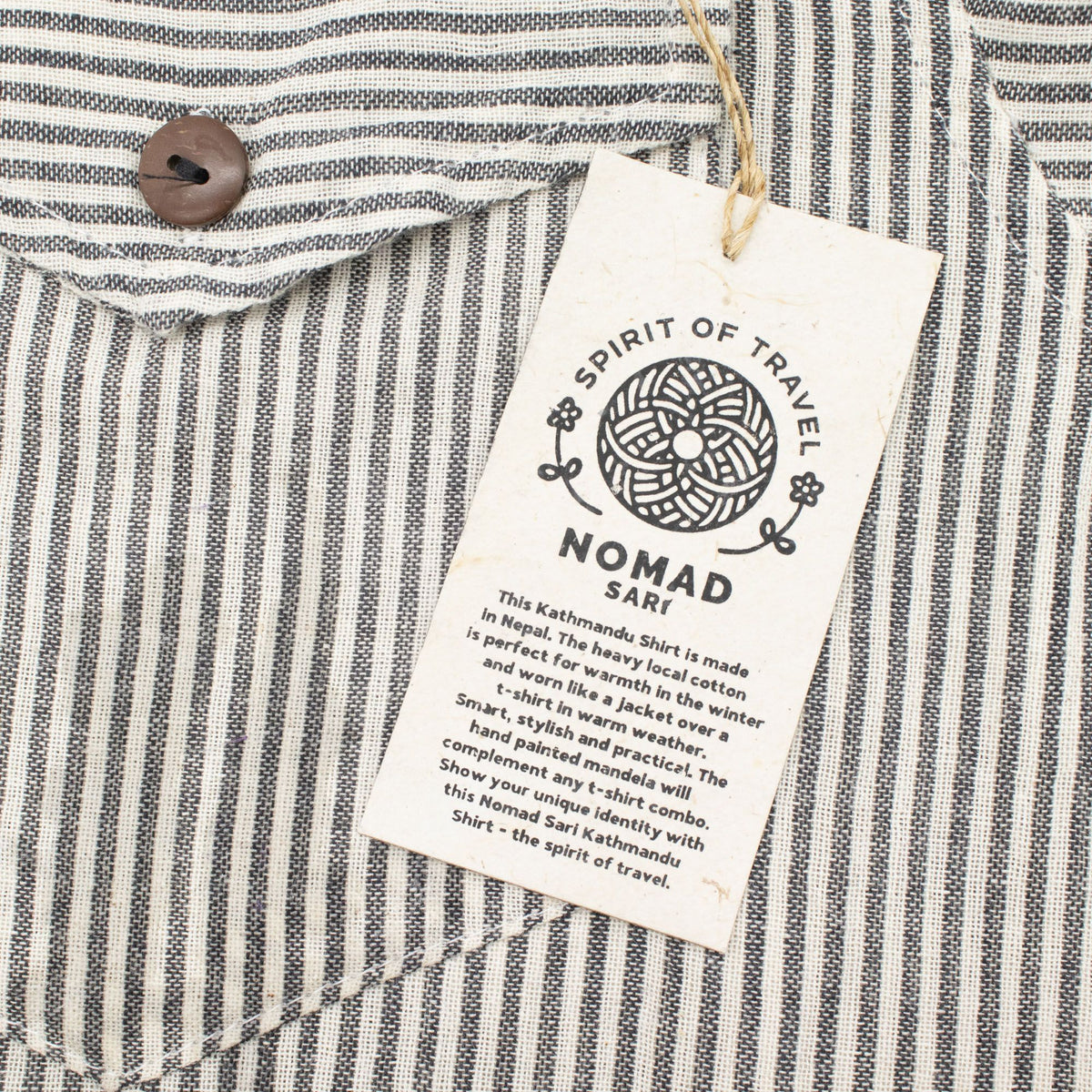 Nomad Sari Grandad Shirt - Grey Stone - Medium – view 3