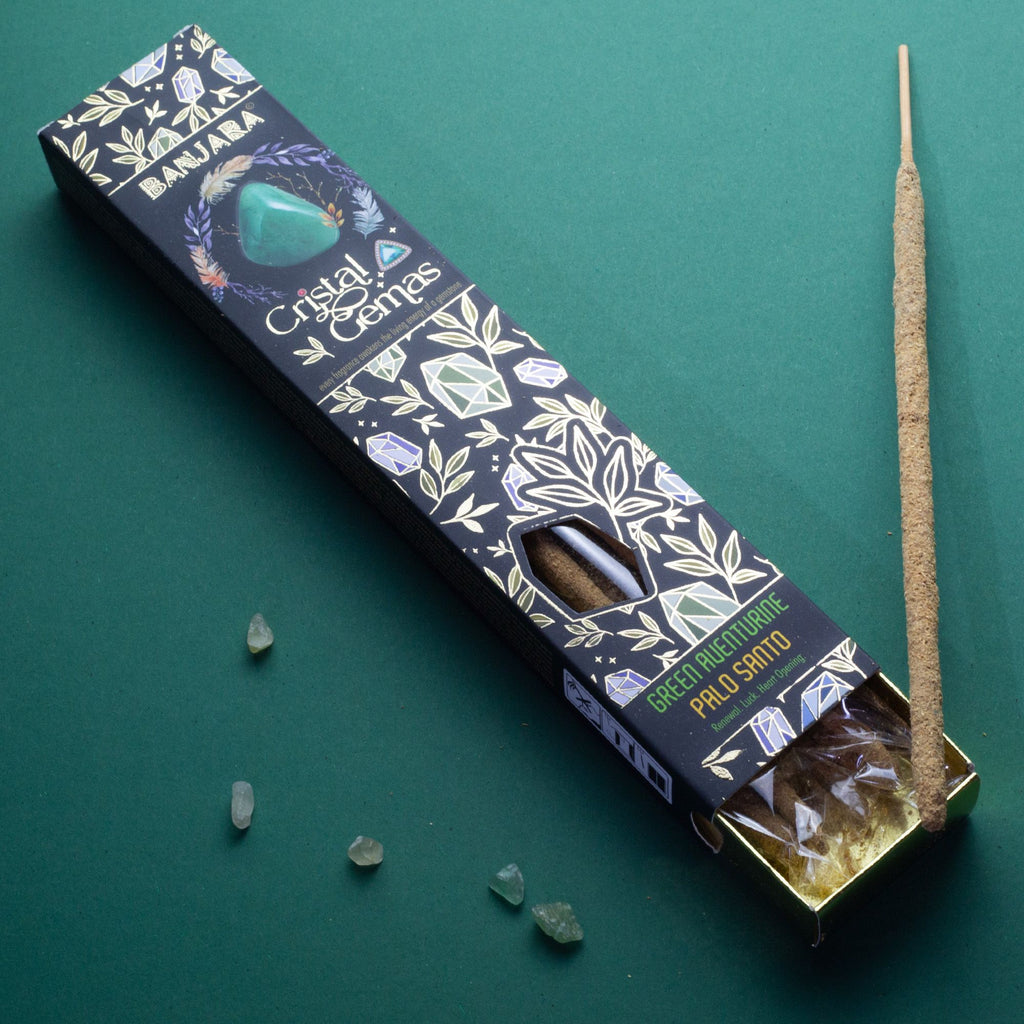 Banjara Crystal Gemas Incense Sticks - Green Aventurine Palo Santo – view 4