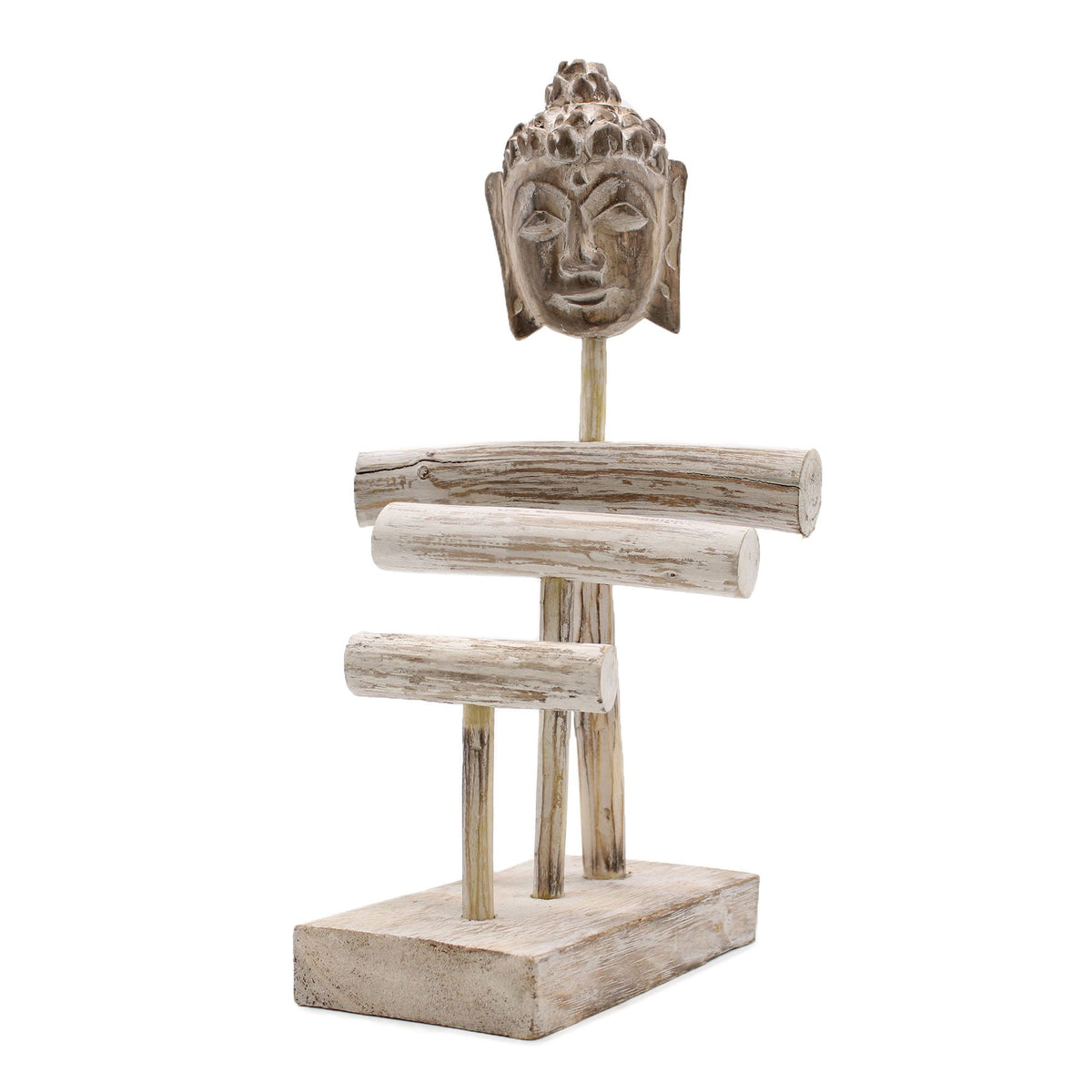 Three Branch and Buddha Jewellery Stand - Whitewash – view 2