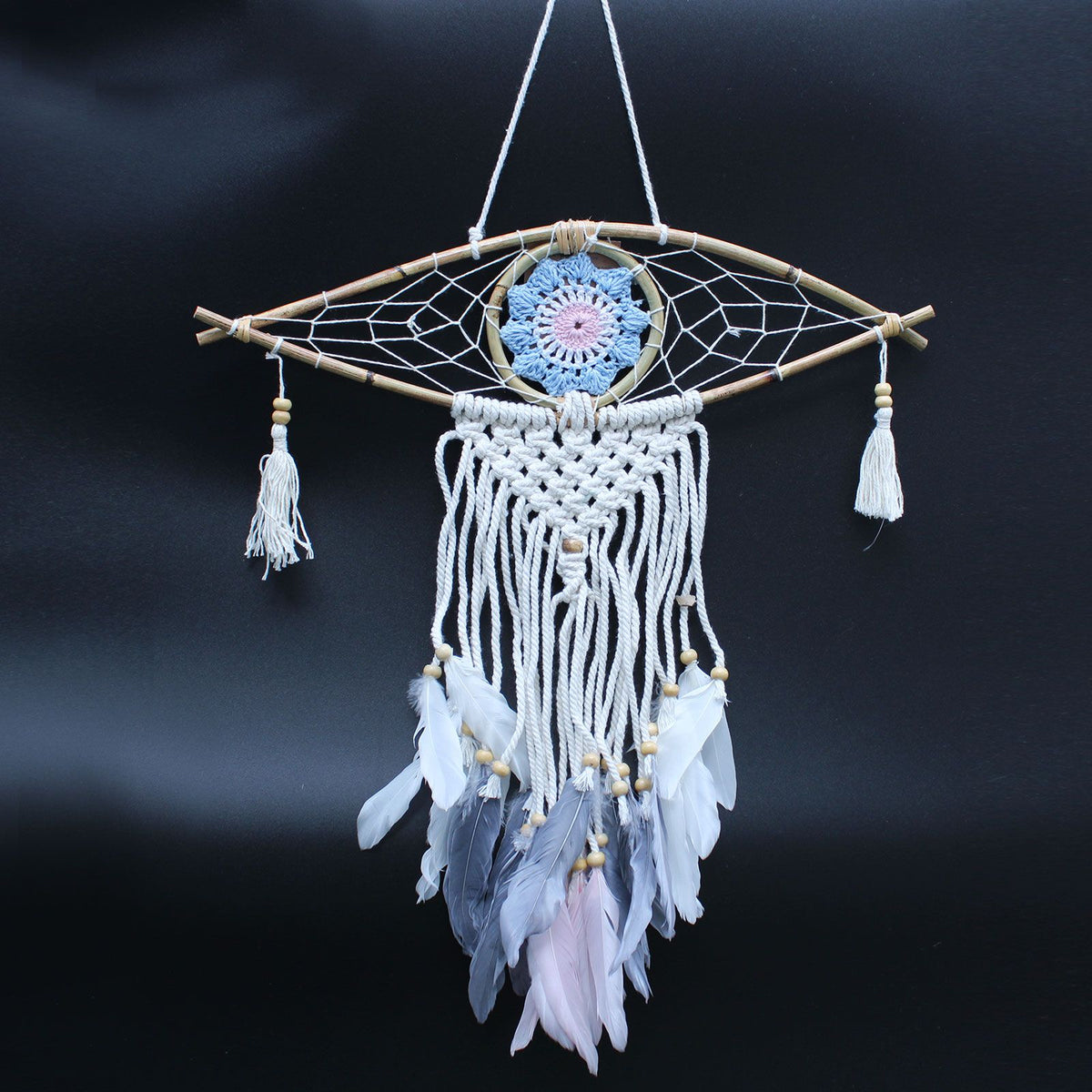Small Macrame Eye Dream Catcher - Assorted Colours