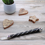 Chakra Wand with Angel Figure - Gold Tone Crystal Detail – view 3