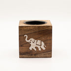 Square Mango Wood Oil Burner - Elephant – view 2