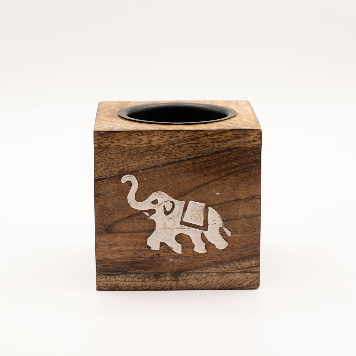 Square Mango Wood Oil Burner - Elephant – view 2