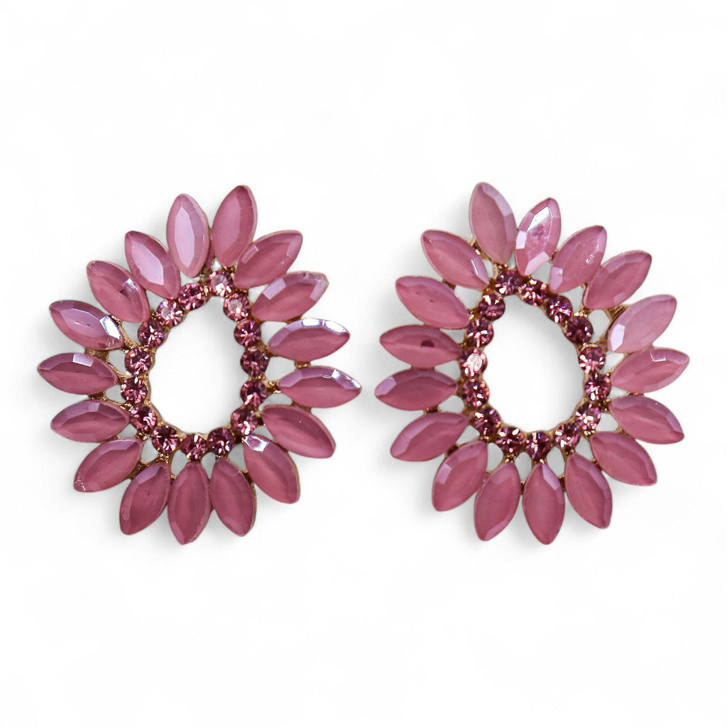 Soft Pink Vintage Glass Loop Earrings – view 5