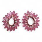 Soft Pink Vintage Glass Loop Earrings – view 5