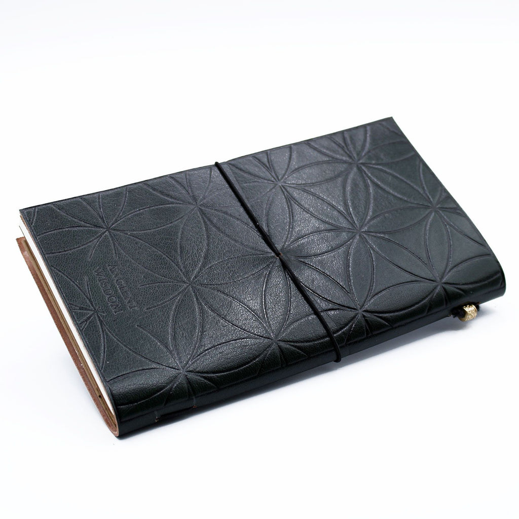 Leather Journal - Flower of Life - Green (80 pages) – view 3