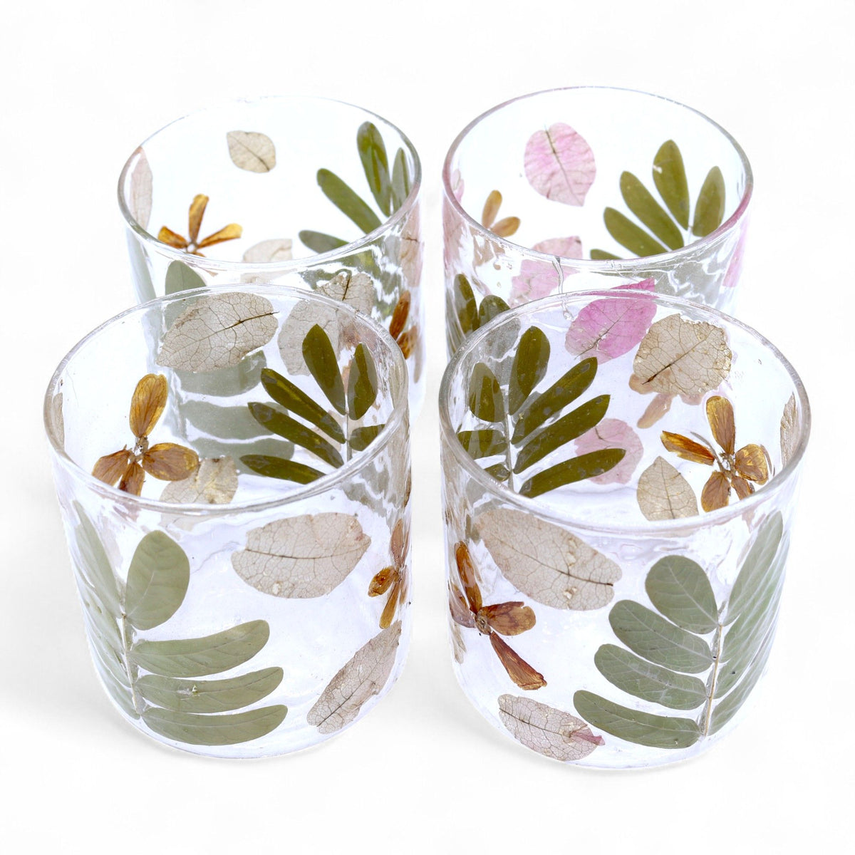 Natural Floral Glass Straight Candle Holder - Primavera 8x8cm – view 8