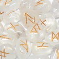 Clear Crystal Rune Set in Cotton Pouch