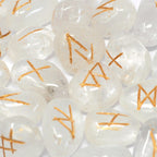 Clear Crystal Rune Set in Cotton Pouch