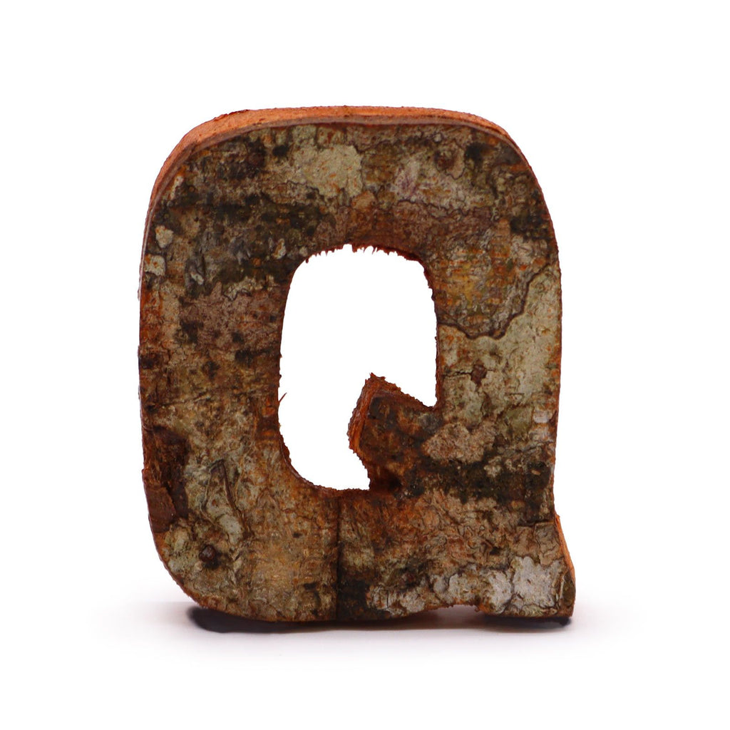 Rustic Bark Letter Q - 7cm – view 2