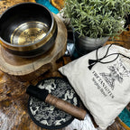 Hand Beaten & Engraved Singing Bowl Gift Set - Lotus Flower 14cm – view 2