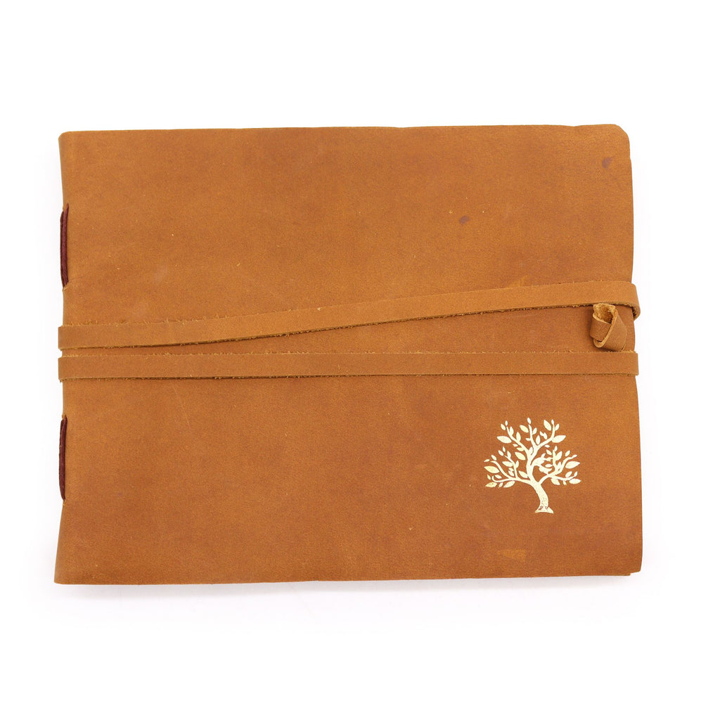 Leather Sketchbook, Golden Tree, 144 Pages – 18x23 cm