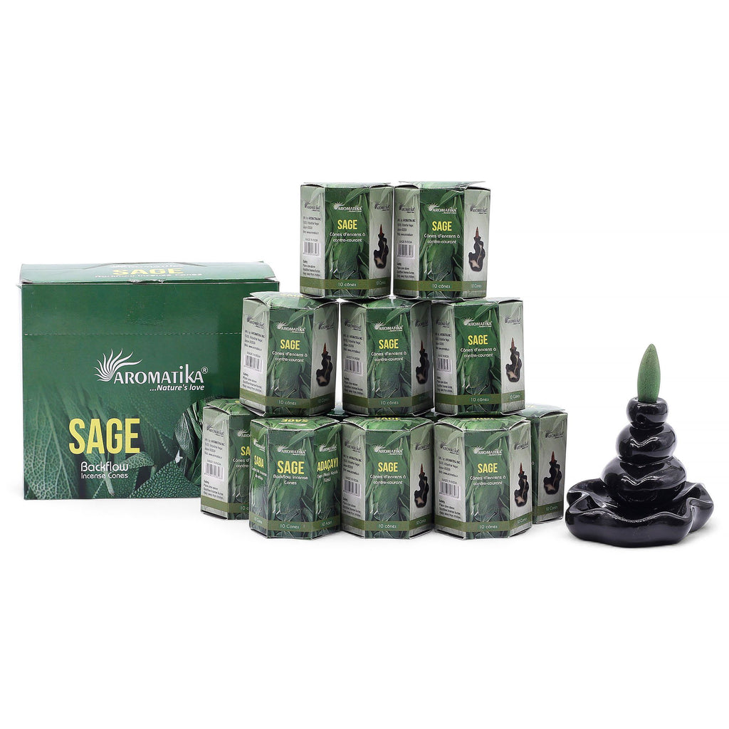 Aromatika Sage Backflow Incense Cones Pack of 10 – view 6