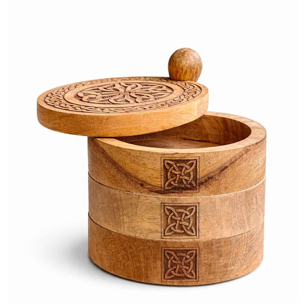 Celtic Carved 3 Tier Revolving Box – view 3