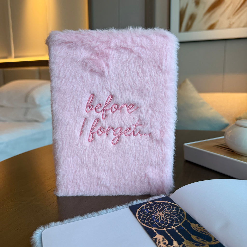 Pink Faux-Fur Dream Journal, Before I Forget, 80 Pages – view 3