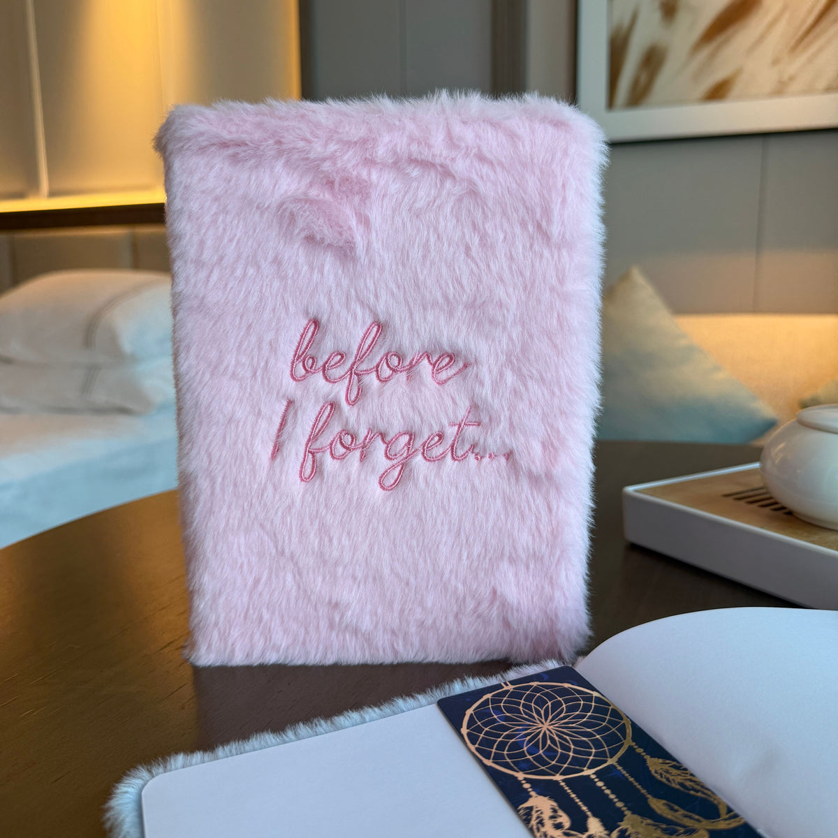 Pink Faux-Fur Dream Journal, Before I Forget, 80 Pages – view 3