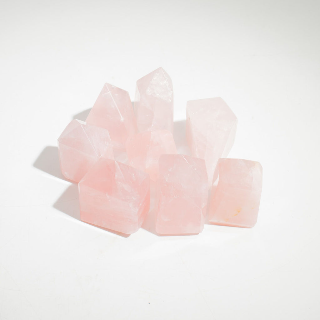 Indian Rose Quartz Gemstone Point approx 6cm, pack of 8 pieces