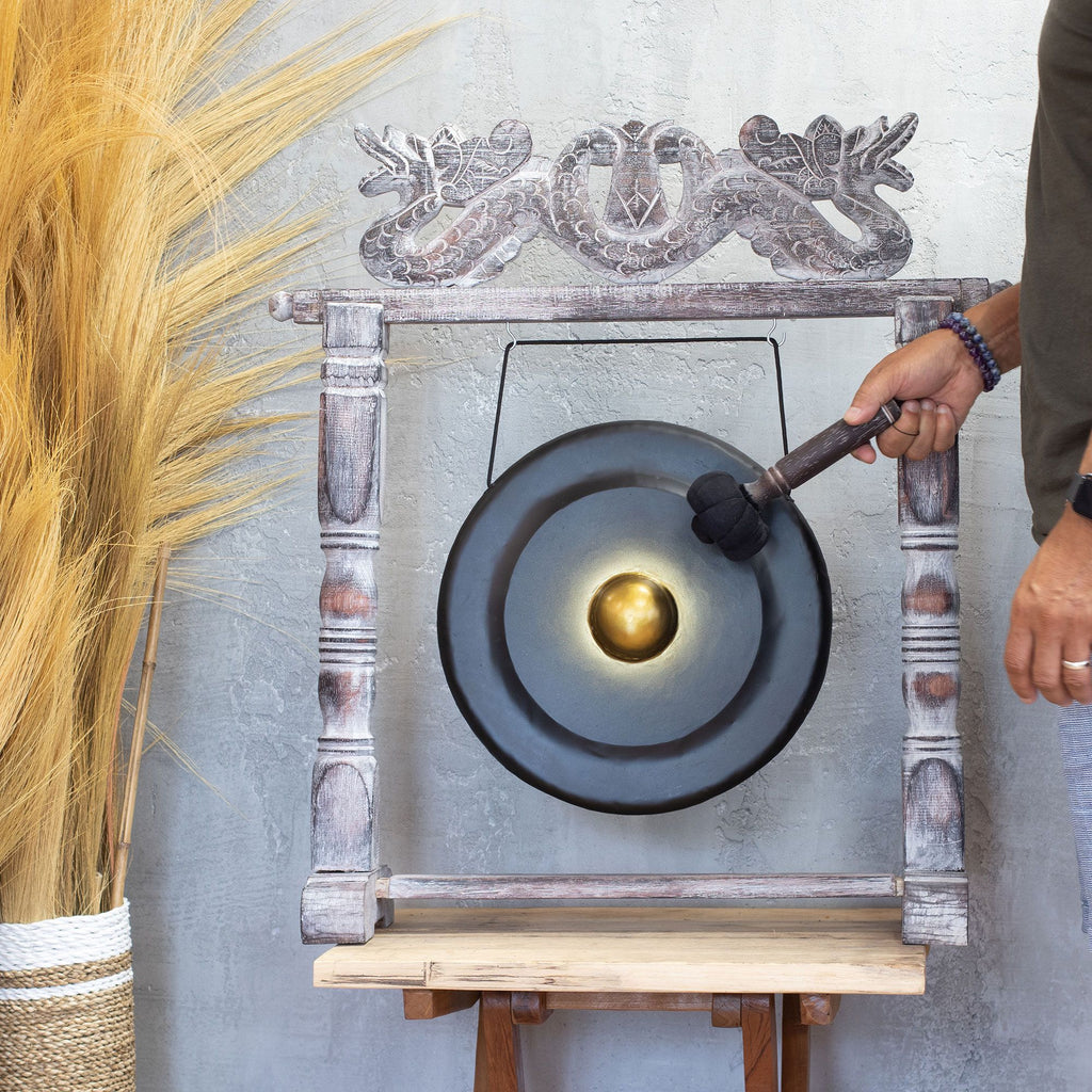 Medium Gong in Black Stand - 35cm – view 3