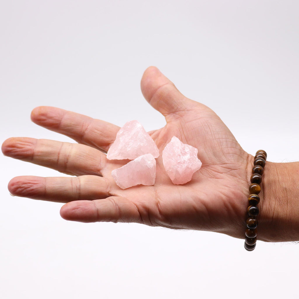 Raw Rose Quartz Crystal Chunks, 500g – view 3