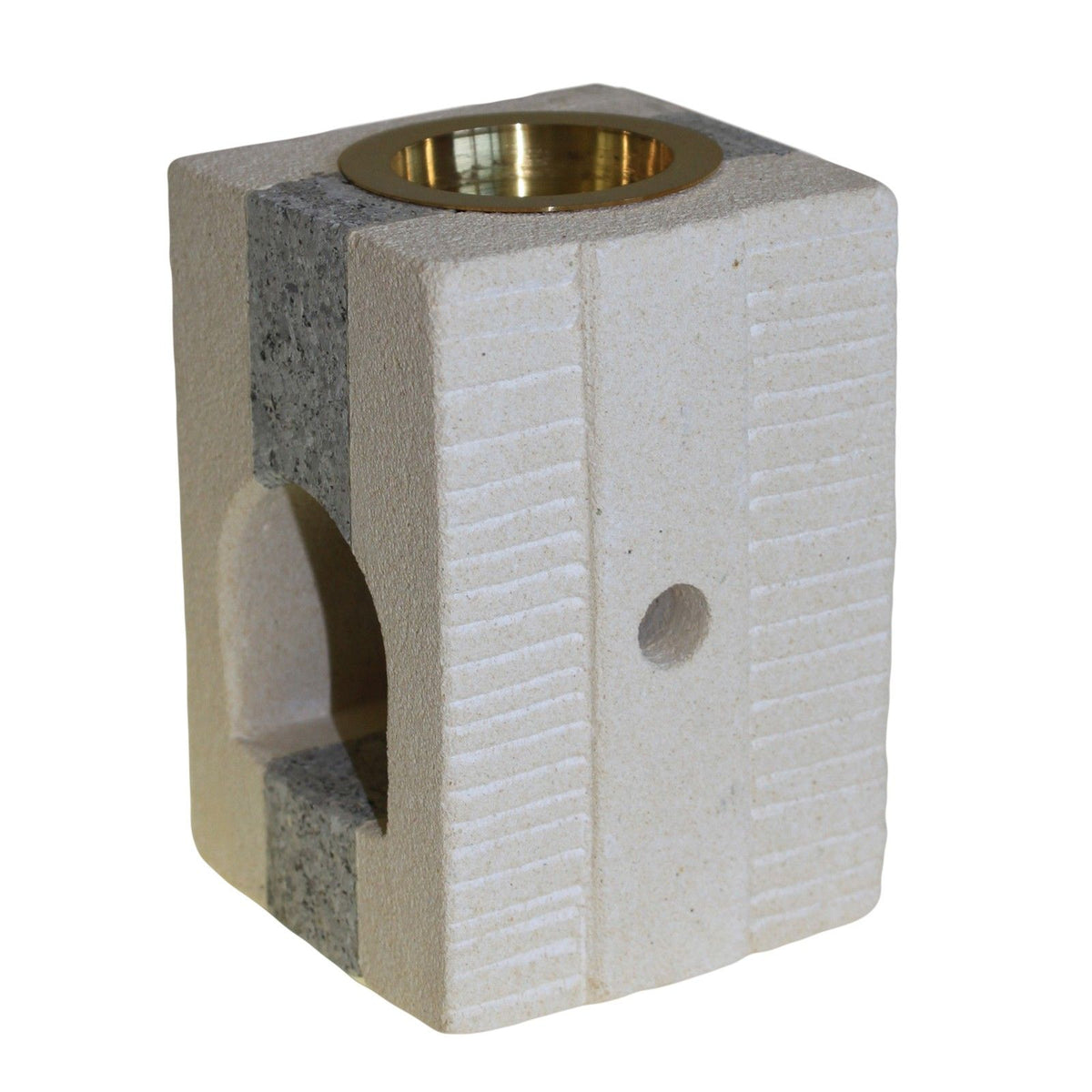 Carved Sandstone Oil Burner - Combo Square