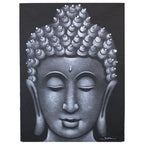 Buddha Painting, Grey Brocade Detail - 80 x 60cm – view 4