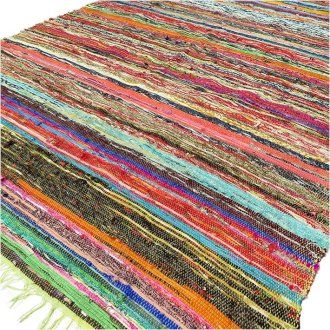 Luxury Rag Rug, Green - 151 x 90cm – view 6