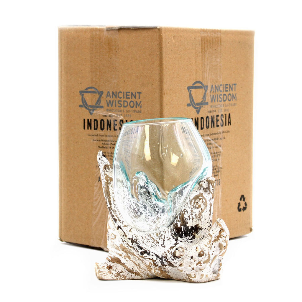 Molten Glass Bowl on Whitewash Wood - Medium – view 2