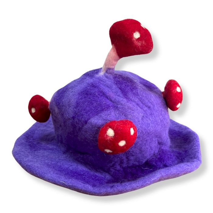 Felted Wool Mushroom Hat - Dreamy Purple Haze