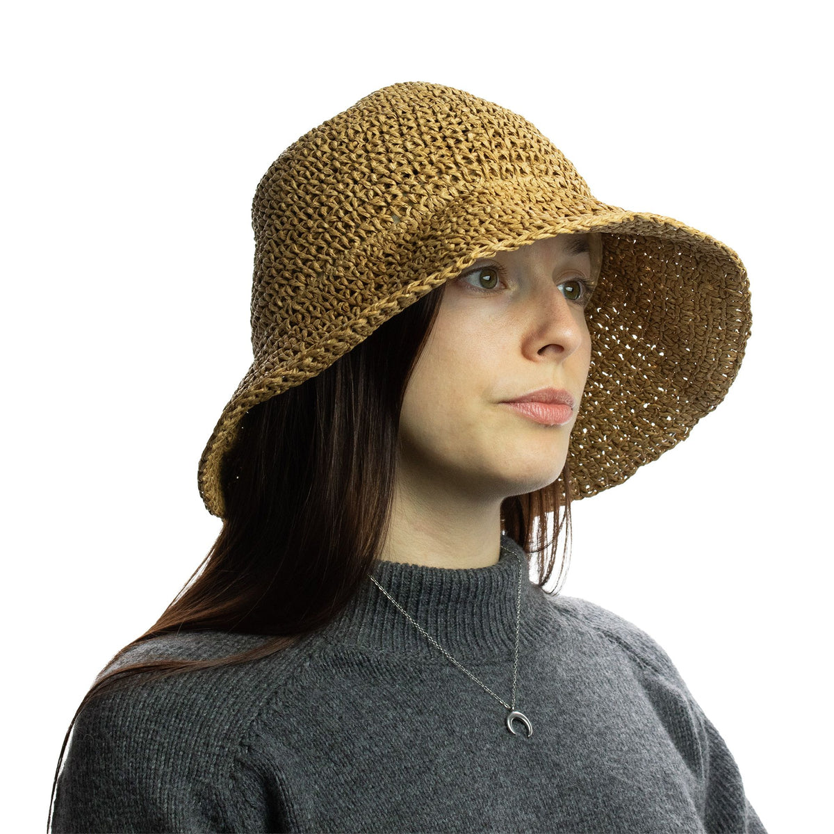 Nomad Sari Floppy Straw Sun Hat - Natural Coffee – view 7