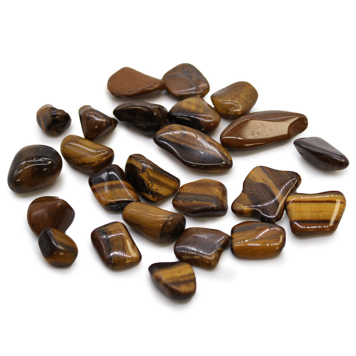 Bag of 24 Small African Tumble Stones - Golden Tigers Eye – view 2