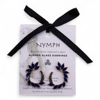 Nymph Royal Blue Loop Vintage Glass Earrings – view 3