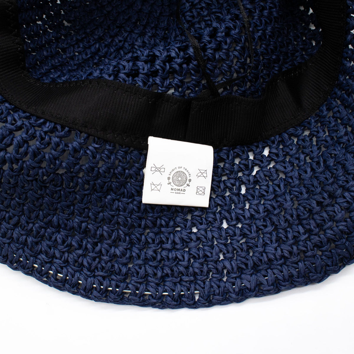 Nomad Sari Floppy Straw Sun Hat - Navy Blue – view 6