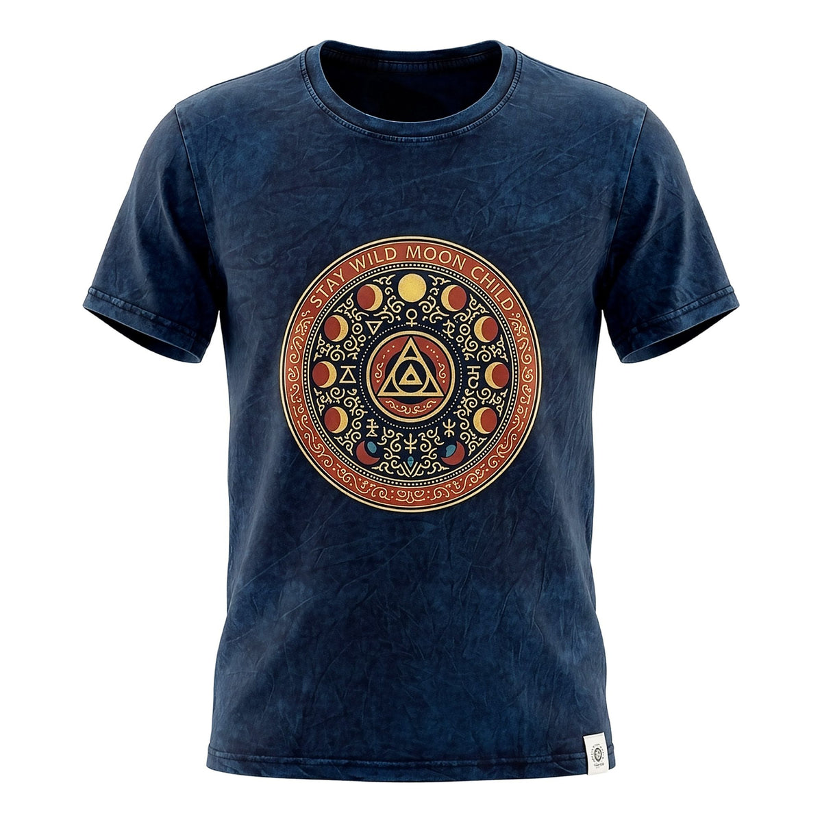 Nomad Sari Stonewashed T-Shirt - Stay Wild Moon Child - Blue - Large – view 3