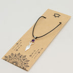 Goddess Amethyst Pendant Necklace on Silver Plated Cord 45cm – view 3