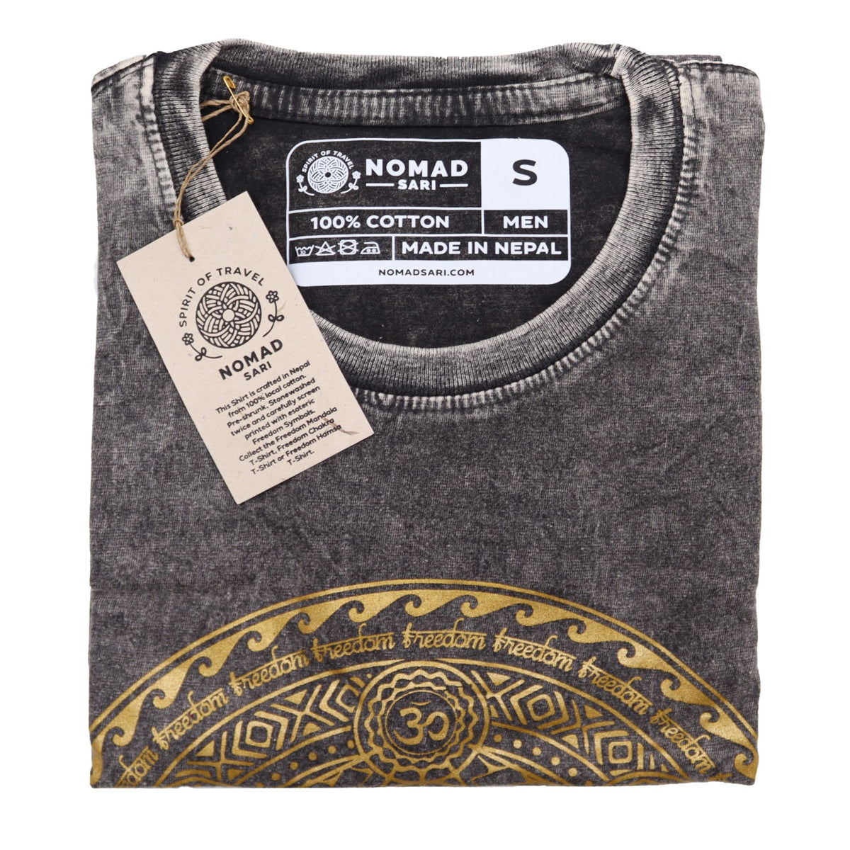 Nomad Sari Stonewashed T-Shirt - Chakra - Dark Grey - Small – view 2