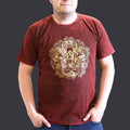 Nomad Sari Stonewashed T-Shirt - Hamsa - Maroon - XL
