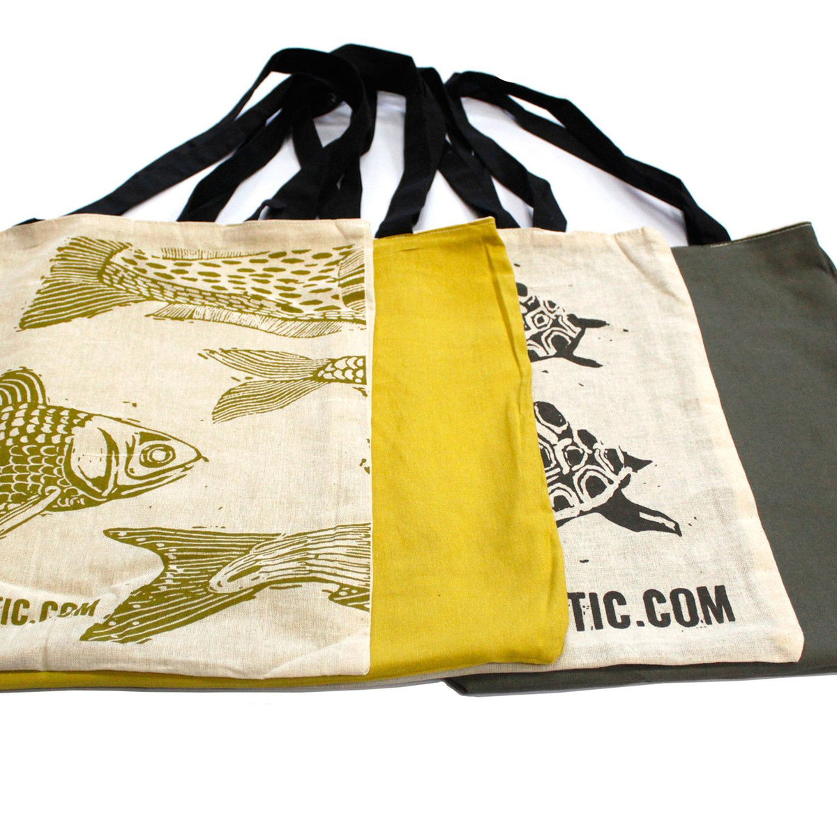 Large Reversible Cotton Bag 38x42cm - Sea-Life Print – view 7