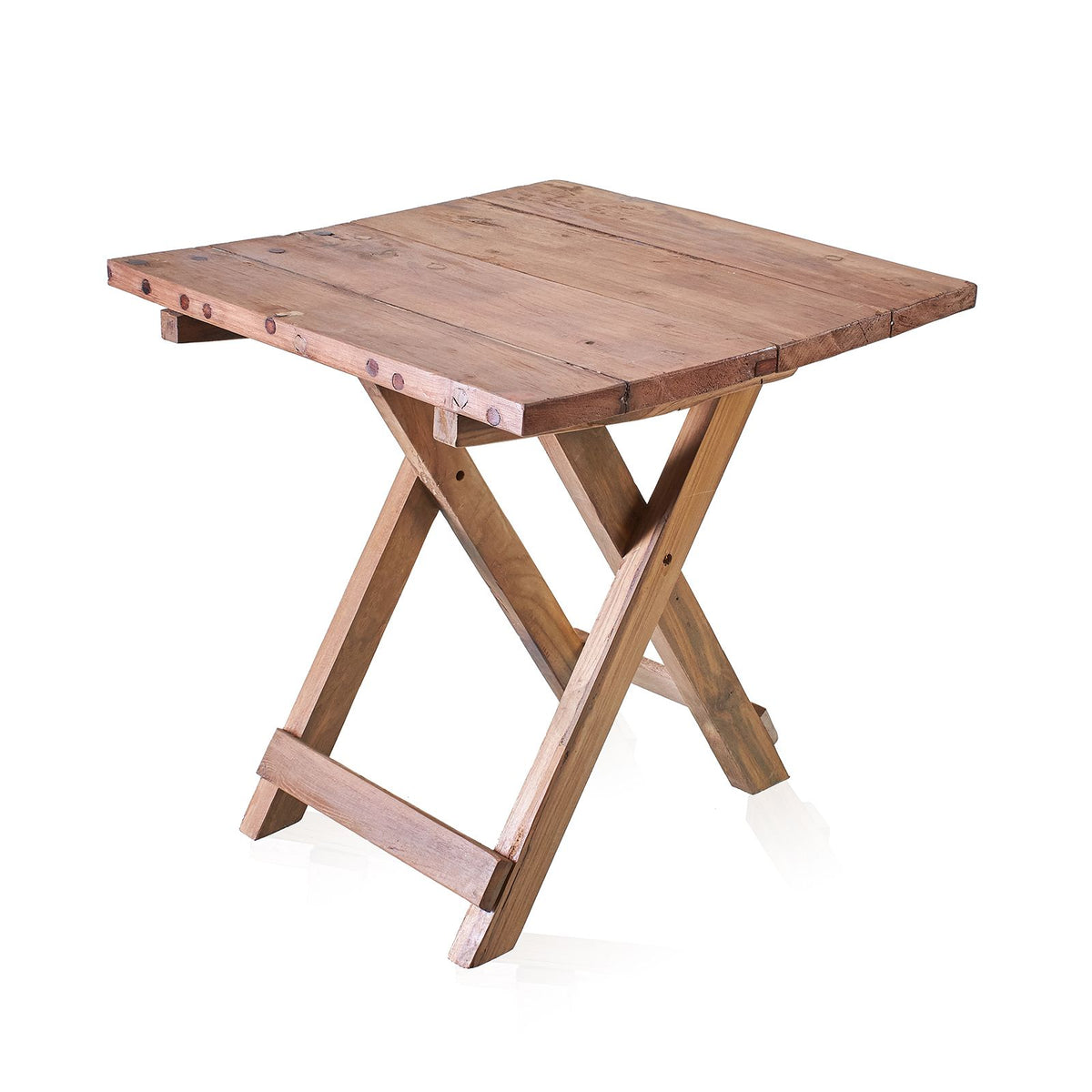 Square Folding Coffee Table, Recycled Teak - 50 cm