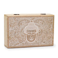 Mango Wood Rectangular Box, Buddha Face Whitewash