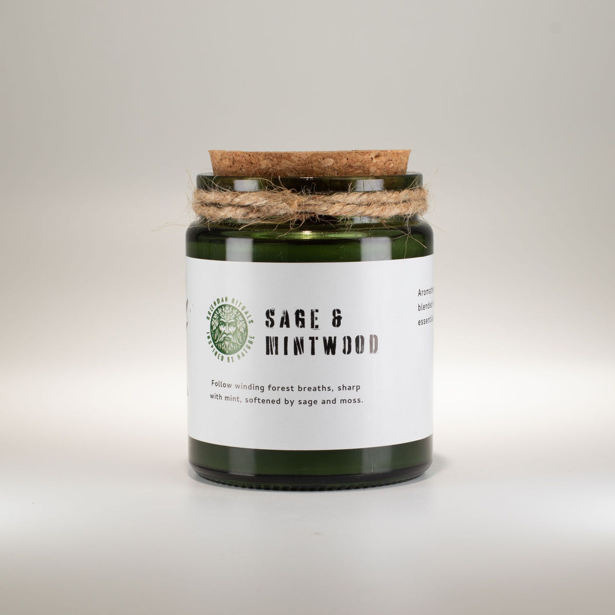 Greenman Woodwick Soy Candle - Sage & Mintwood – view 3